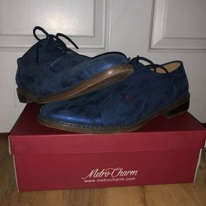Metro Charm Blue suede dress shoes